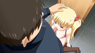Hentai college girl gets anal sex in public bathroom