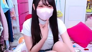 Asian Sweet Teen black sock masturbation