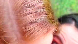 Picking up a Fellow Traveler Ended with a Juicy Double Blowjob Outdoors