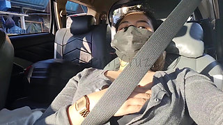 Risky Public Masturbation Inside the Taxi Non-tinted