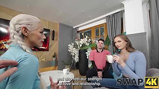 Hot Cute Girl Stacy Cruz Threesome POV with Big Cock - Wife Swap Sex in HD