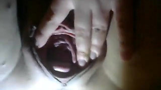 Pussy spread, gaping and cervix show, milking my tits