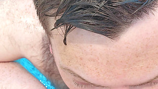 Step Daddy Cums in Boys Mouth in the Swimming Pool