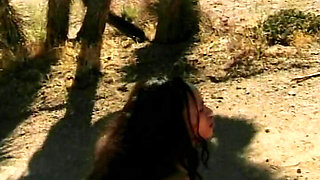 Big boobed ebony doll fucked in the desert