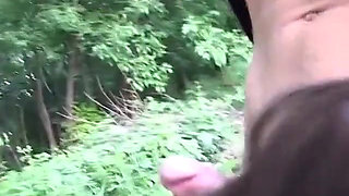 She's brought by two guys in a isolated place in the countryside for fuck