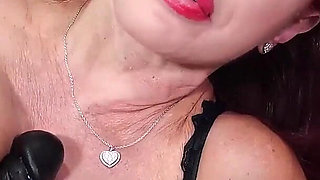 Redhead GILF Sexy Vanessa Plays with a Fat Dildo!