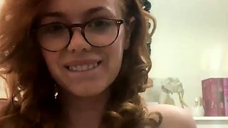 Brunette amateur babe strips off and masturbates