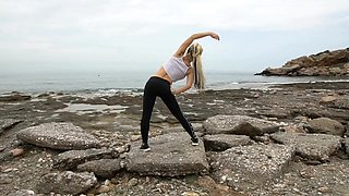 Blonde Barbie Sins with hot ass and natural tits getting fucked