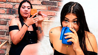 BEAUTIFUL INDIAN WOMAN IS VERY THIRSTY AND I INVITE HER TO MY HOUSE TO MEET US