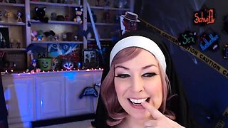 Busty redheaded milf fucking in black lingerie