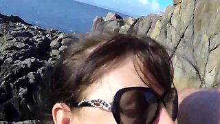 Amateur Mature Blowjob on the Beach