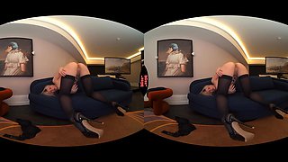 Stepsister Plays In Front Of Mirror