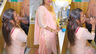 Pinki Cute MILF Hardcore Fuck in Kitchen with Dirty Hindi Talk - Son-in-Law Cums Inside Stepmom's Tight Pussy