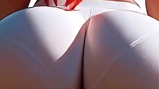 Amazing Yoga Pants Cameltoe Tease Close up! Dance Big Boobs Redhead