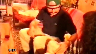 Horny Dude Graps A Skinny chick And Starts Eating Her Hairy Pussy. Then Its Time For Some Fist Action