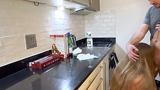 Tabbyanne Dirty milf whore bent over and fucked hard in the kitchen completely dominated.