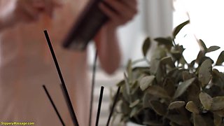 Skinny Flexi 18yo Teen Gets Slippery Ass Stretched