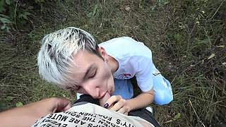 A guy invited a cute twink into his car and fucked him.