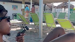 Amateur fuck in front of a crowd with my booty ebony gf