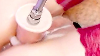 Fucking a Creamy Pussy with a Big Dildo