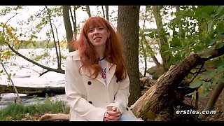 Hot Redhead Jessie Fingers Her Shaved Pussy - Intense Solo Masturbation