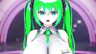 Hatsune Miku Huge Boobs Undress Dance Hentai Vocaloid Bibbidiba Song Mmd 3D Green Hair Color Edit Smixix