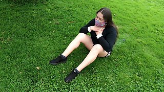 Latina Slut Stepmom Shows Her Underwear and Vagina in the Park 1-2