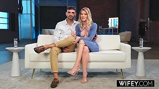 Tiny Blonde Hotwife Sammm Next Door Sucks Monster BBC While Holding Hubby's Hand