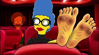 Tarantino Parody. Once Upon Time a... Housewife Mrs Sinpsom Teases with Dirty Feet. Cartoon Foot Fetish