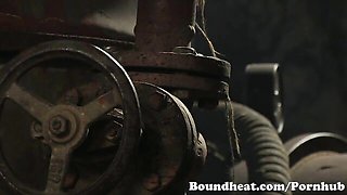 Fine-looking girl at bondage movie