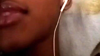 Ebony Horny Girl Masturbating with Her BF on Video Call, She Squirts