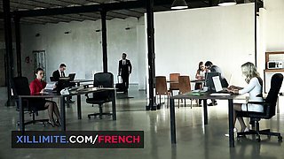 French Girls At Work featuring Tiffany Doll's stockings scene