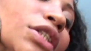 Brunette ebony skinned Luana fucks black cock to enjoy cum