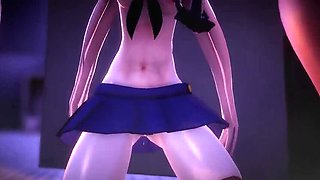 Japanese Hentai 3D Handjob in Bathroom with Panties and Hogtied Velvixian