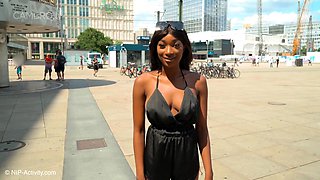 Blonde babe Kagney Karter horny solo masturbation outdoors