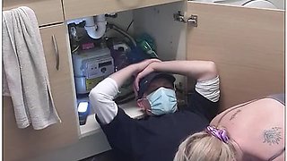 Mature Cheating Wife With Plumber. Footplay, Bj, Rides His Cock And Fucked From Behind