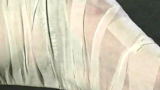 Barefoot Astrid Gets Mummified with White Bandages and Gagged Tightly