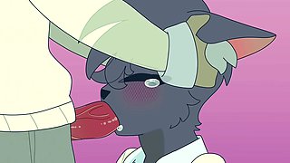 Hentai redhead gives blowjob and having sex
