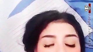 Slim Mexican Woman Masturbating with a Vibrator Alone at Home.