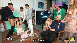 Brides Steamy Wedding Orgy: One Horny Bride, Her Husband, and Two Ravenous Friends Pound
