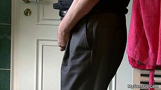 Dude catches teen GF doggystyled by his old dad