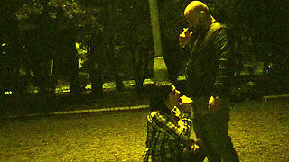 Slut Public Blowjob in Park