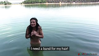 Beautiful outdoor pussy-licking with a long-legged brunette Keira