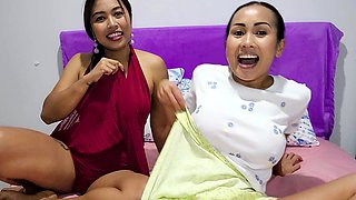 Thai lesbian girlfriends strapon fucking