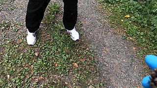 Punishment Walk - Stuffing Her Bra and Panties in the Woods