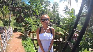 Asian beauty bares all in a steamy Thai outdoors tryst