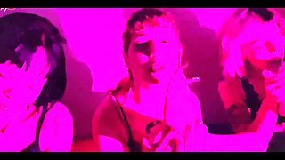 Candy Crush, Queen Kimi, Von Poison and Luna Olvr Smoking with Their Feet, Stripping and Kissing