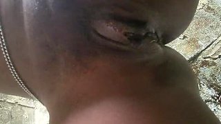 Huge Natural Tits of a Sweet Nigerian Teen Outdoors