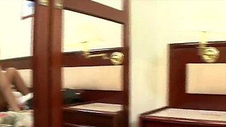 Blonde and Brunette Threesome with Big Cock Anal Action