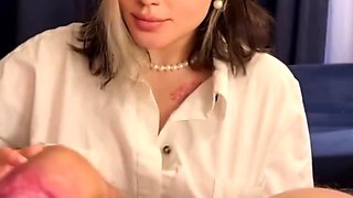 Step mom's milf hand job - my first time jacking off to